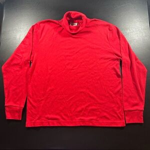 Vintage 80s Sport Carriage Court Turtleneck T Shirt Mens L Cotton Red Sears